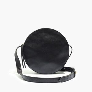 Madewell simple Circle Black Leather Crossbody Bag